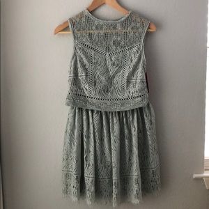 Matching lace mint skirt / crop top